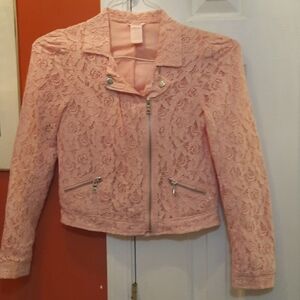 Dusty pink lace jacket